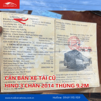 CẦN BÁN xe tải cũ Hino 3 chân 2014 thùng 9,2m
